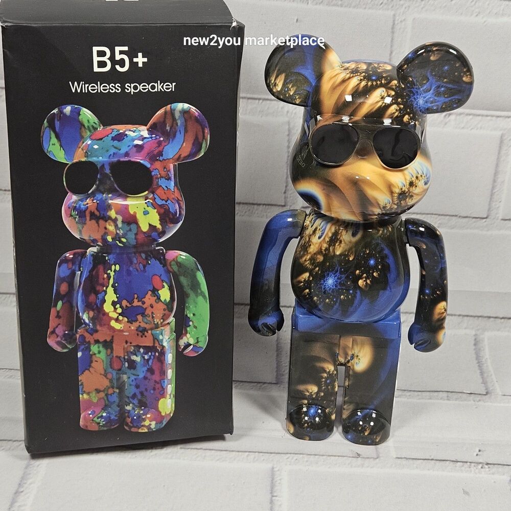B5+ Wireless Graffiti Bear Speaker Galaxy Space Print